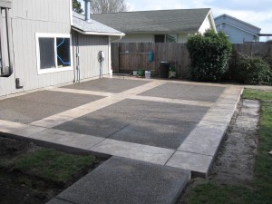 Stamped concrete patio